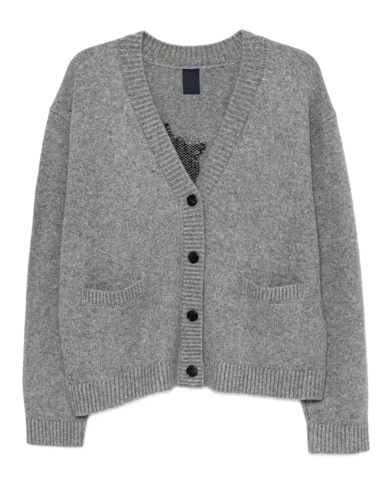 JUUN.J Cardigan mit Katzen-Intarsie - Grau Grau