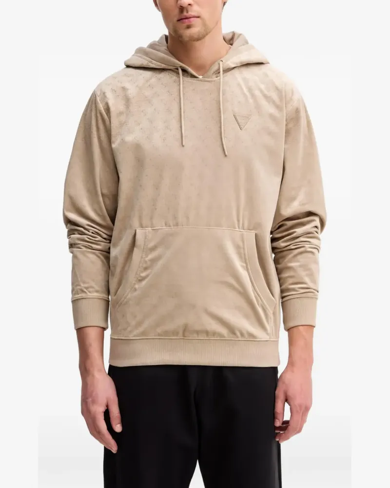 Guess Gemusterter Hoodie - Nude Nude