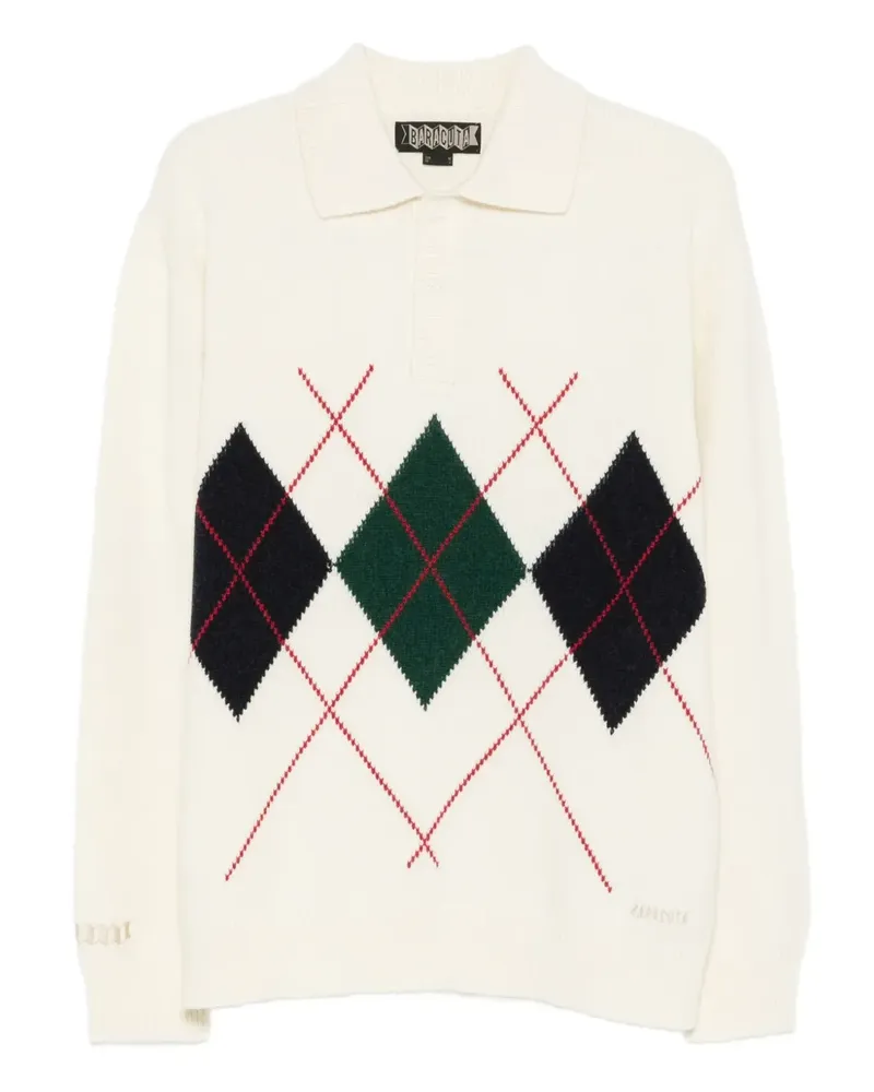 Baracuta Pullover mit Argyle-Strickmuster - Weiß Weiß