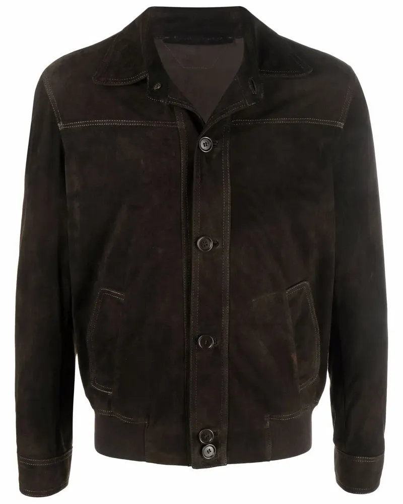 Salvatore Santoro Bomberjacke mit Ziernähten - Braun Braun