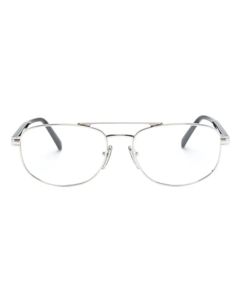 Prada Pilotenbrille mit Logo-Print - Schwarz Schwarz