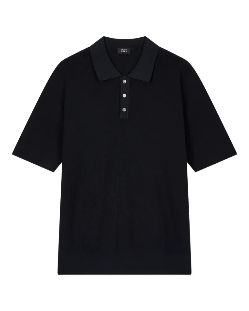 STUDIO TOMBOY Geripptes Poloshirt - Blau Blau