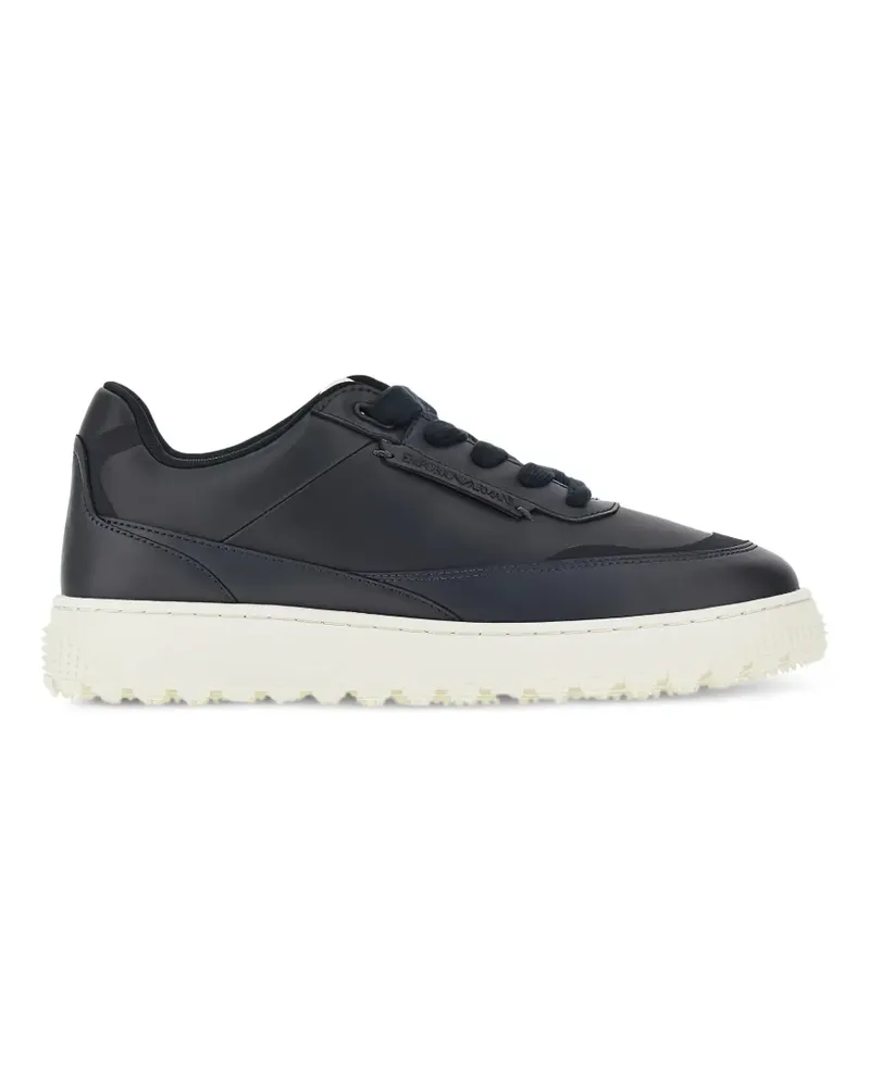 Emporio Armani Sneakers mit Logo-Schild - Blau Blau