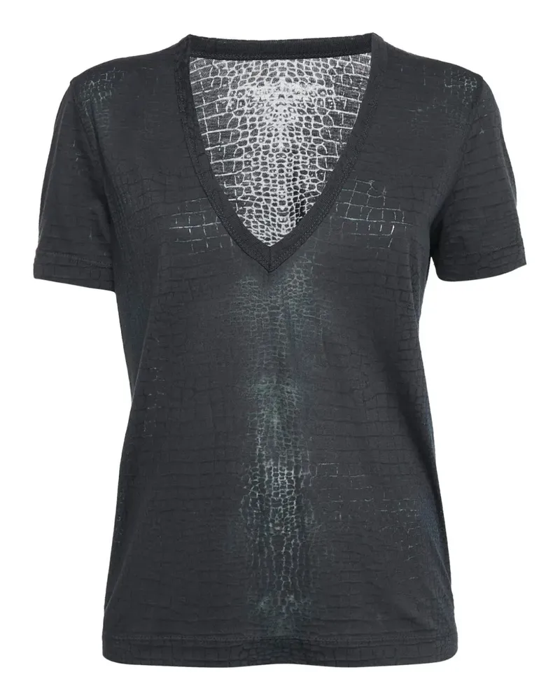 Zadig & Voltaire 2024 Crocodile V-neck Top - Grau Grau