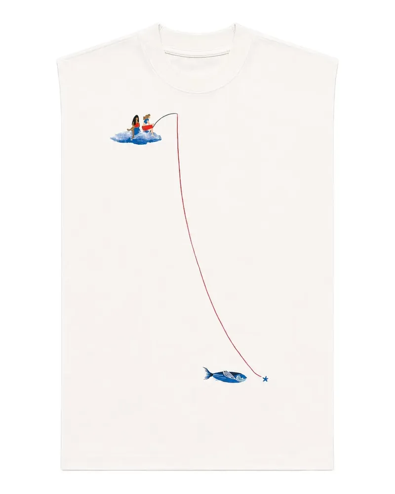 FARM Rio Top mit grafischem Print - Nude Nude