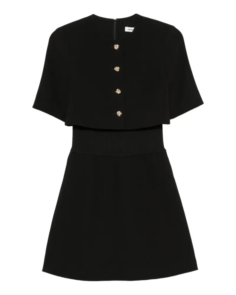 Sandro Kleid im Layering-Look mit Knopfverschluss - Schwarz Schwarz