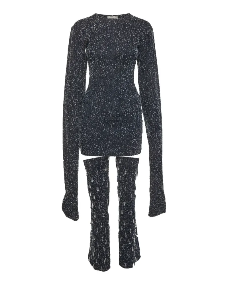 FourTwoFour on Fairfax embellished textured set - Blau Blau