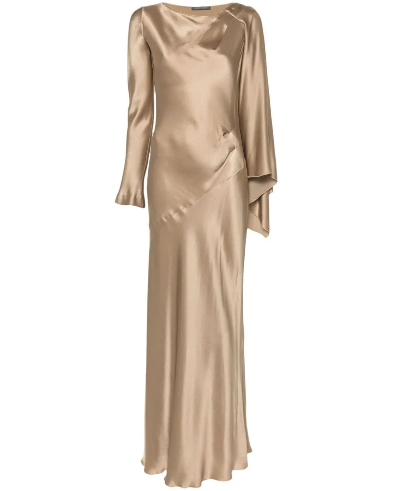 Alberta Ferretti Maxikleid aus Satin Nude