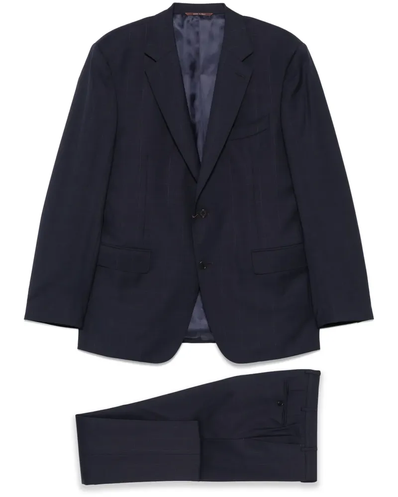 Canali Anzug mit Windowpane-Muster - Blau Blau