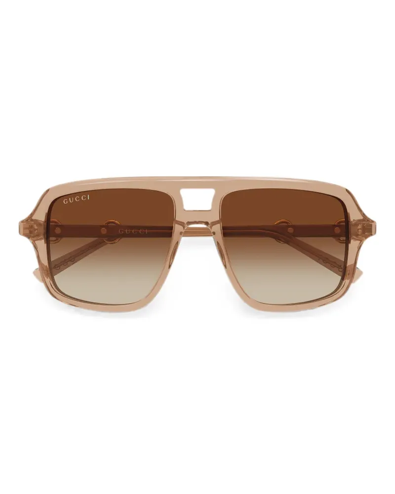 Gucci Horsebit pilot-frame sunglasses - Nude Nude