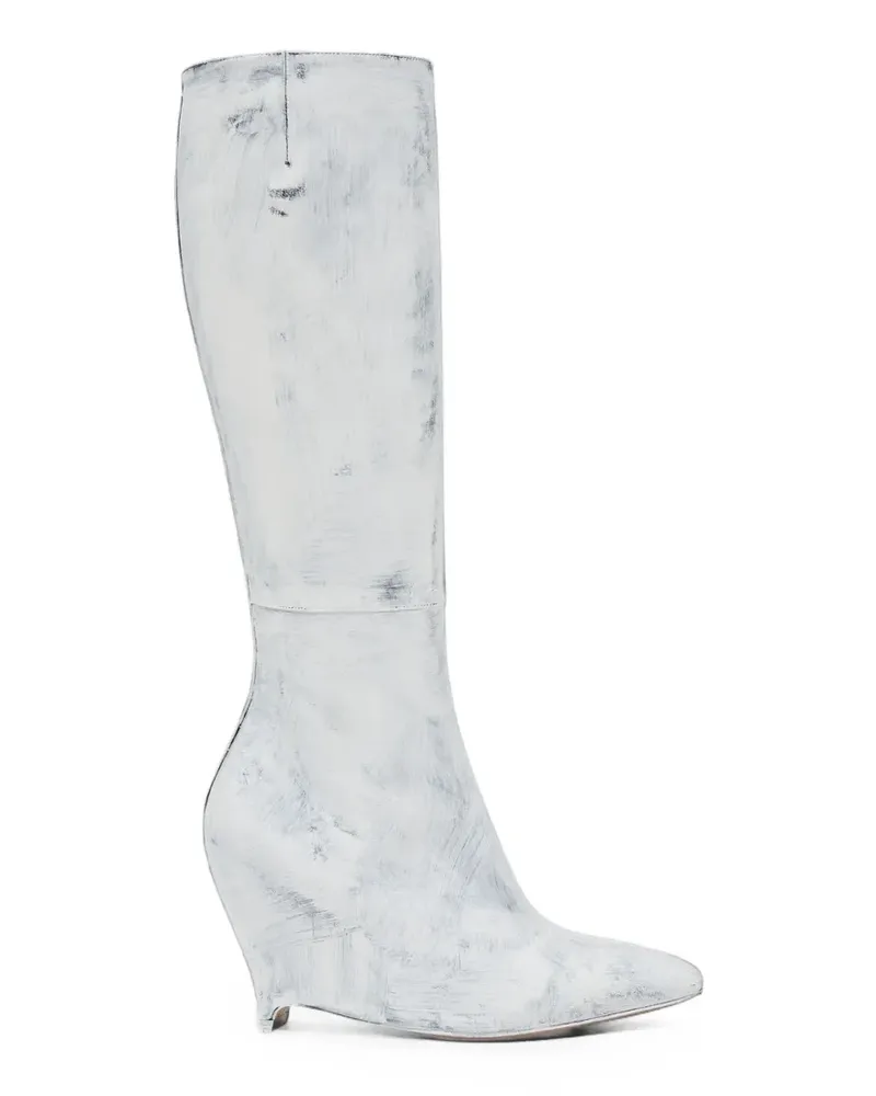 Maison Margiela Kniehohe Stiefel mit Wedge-Absatz - Weiß Weiß