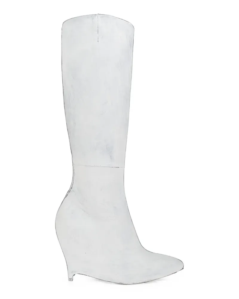 Maison Margiela wedge-heeled knee-high boots - Weiß Weiß