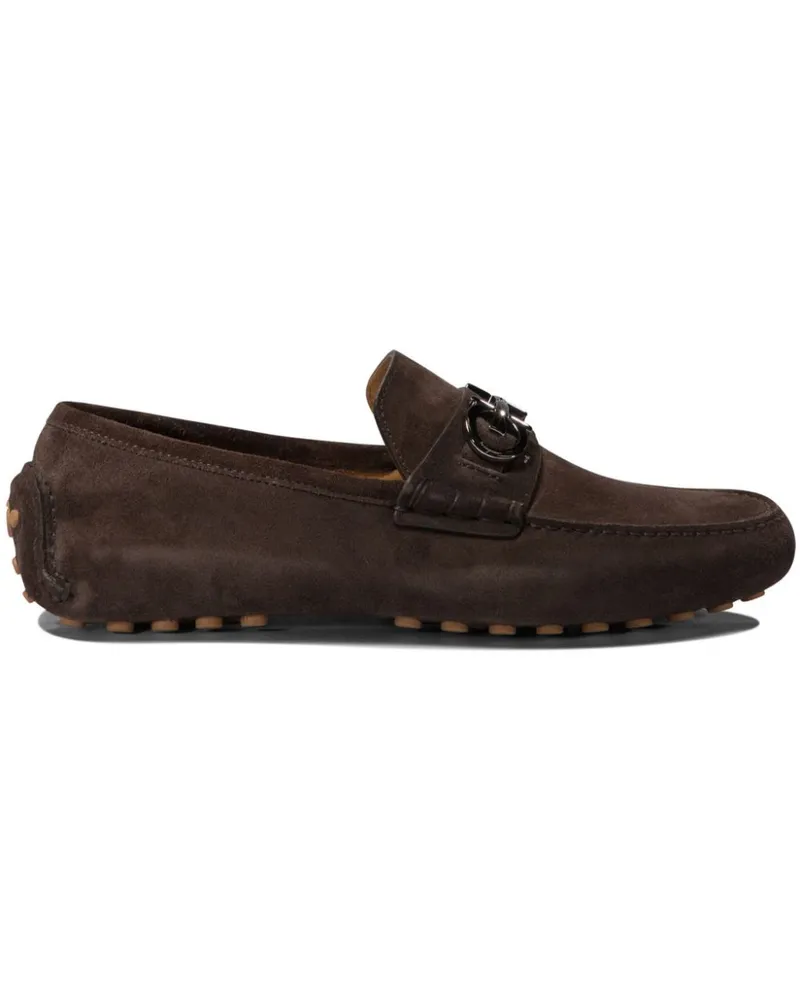 Ferragamo Gancini Loafer aus Wildleder - Braun Braun