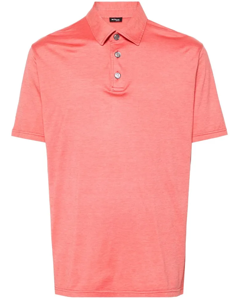 Kiton Meliertes Jersey-Poloshirt - Rot Rot
