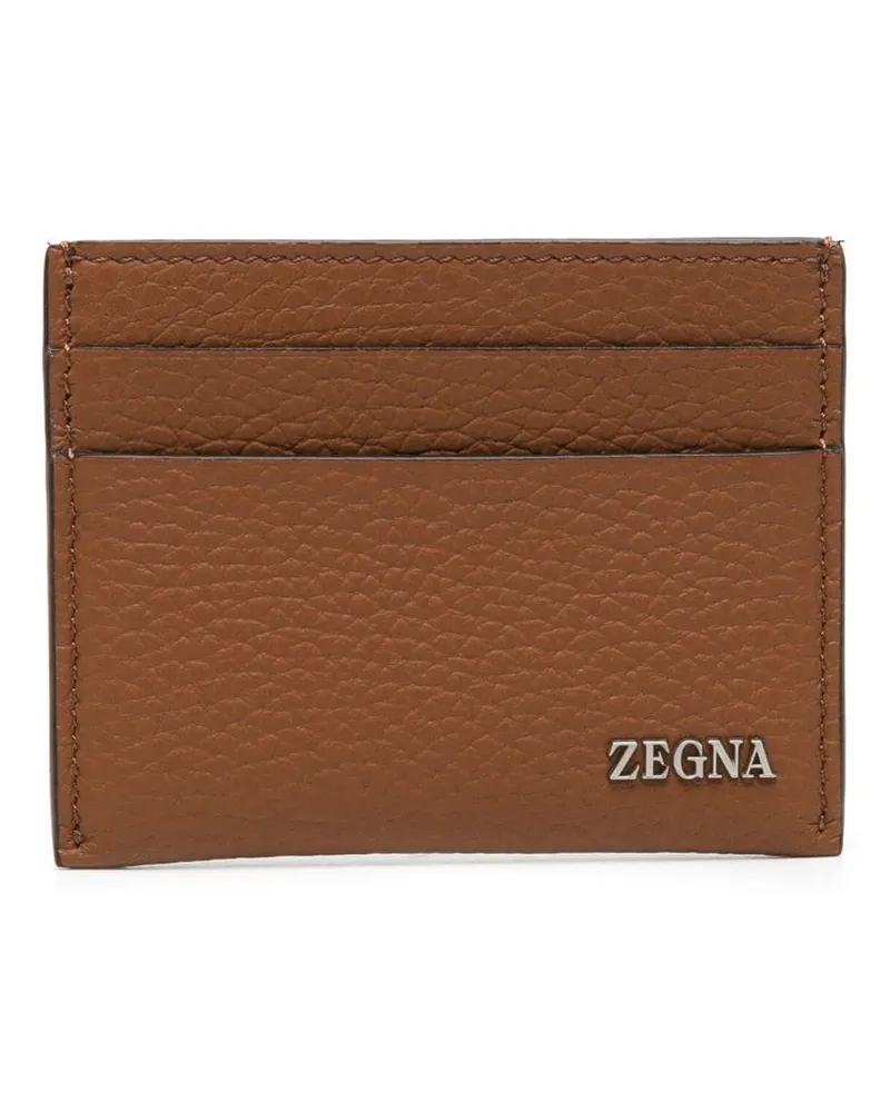 Ermenegildo Zegna Kartenetui mit Logo-Schild - Braun Braun