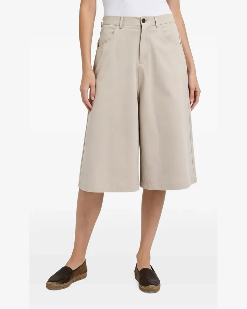 Brunello Cucinelli Weite Cropped-Hose - Nude Nude