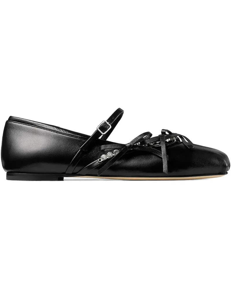 Jimmy Choo square-toe ballerina shoes - Schwarz Schwarz