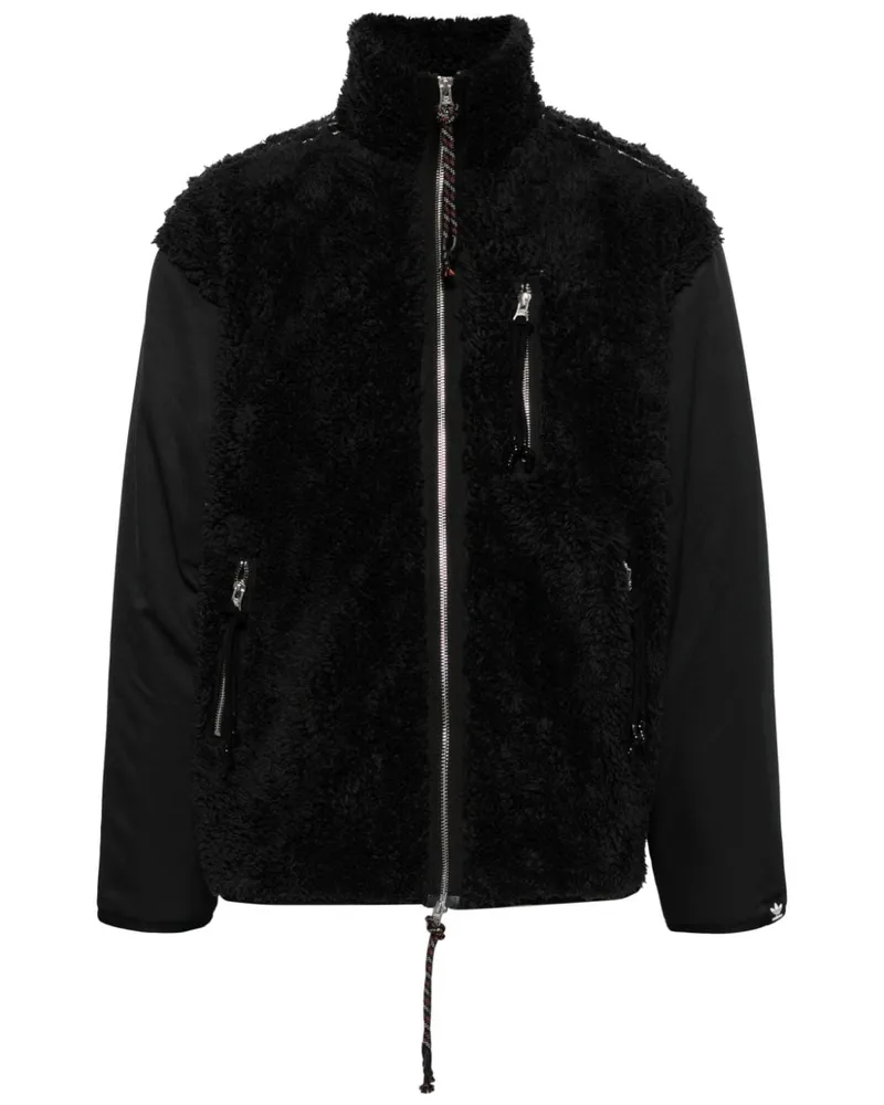 adidas Jacke mit Faux-Fur-Einsätzen - Schwarz Schwarz