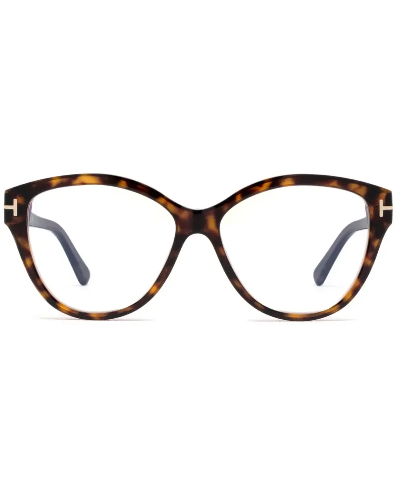 Tom Ford Cat-Eye-Brille in Schildpattoptik - Braun Braun