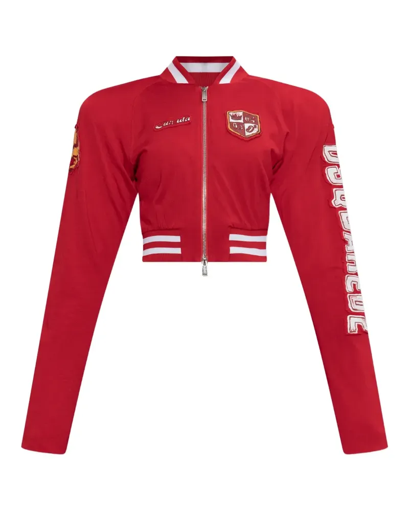 Dsquared2 logo-patch cropped jacket - Rot Rot