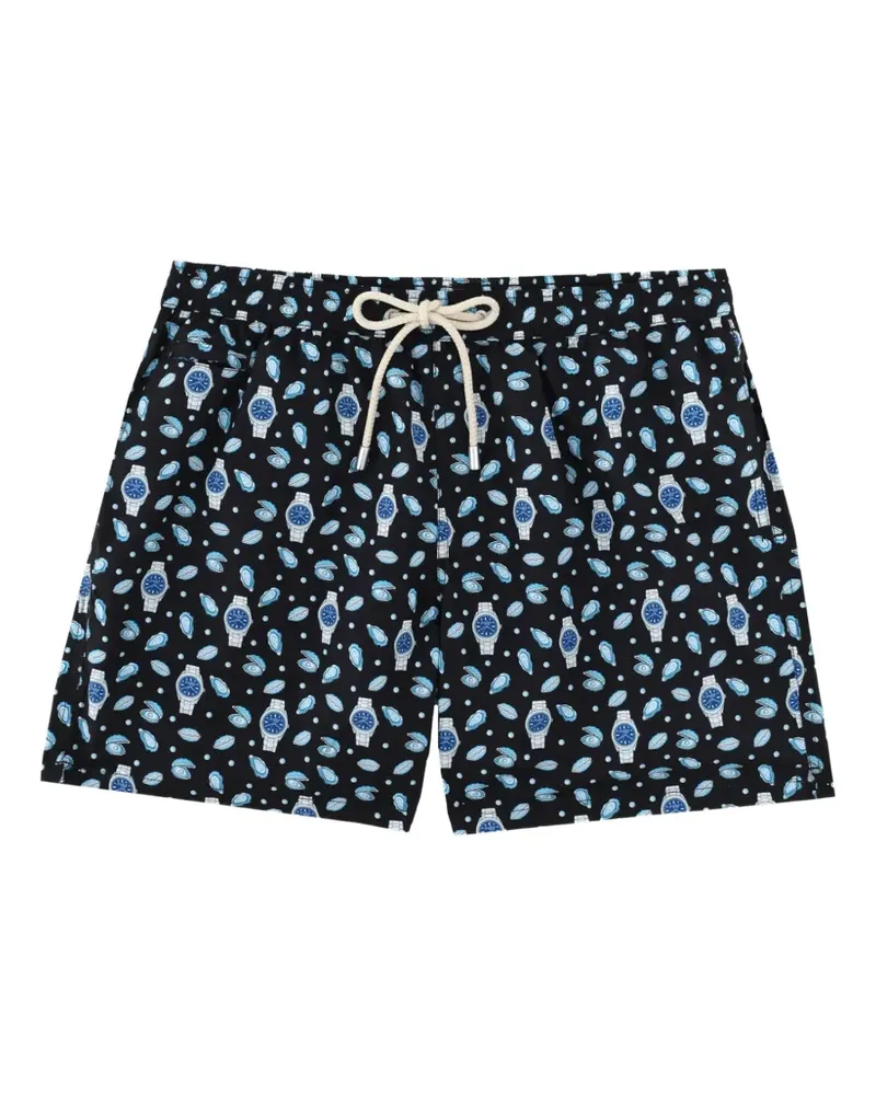 MC2 Saint Barth graphic-print drawstring swim shorts - Schwarz Schwarz