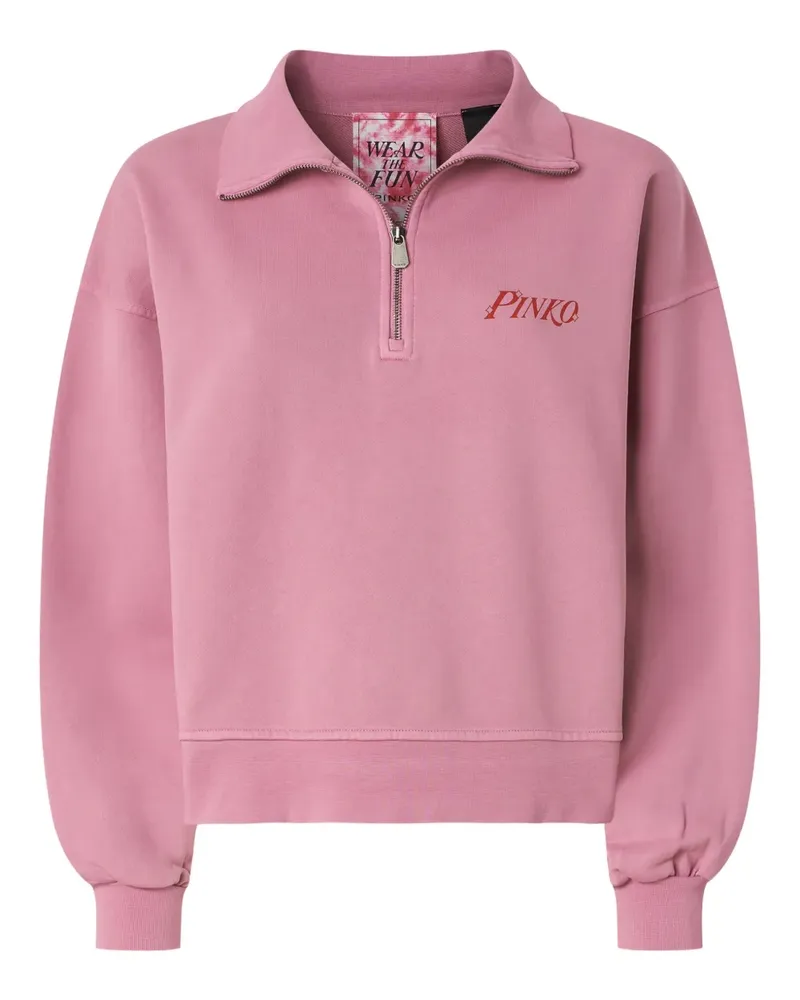 Pinko Half-Zip-Sweatshirt mit Kragen - Rosa Rosa