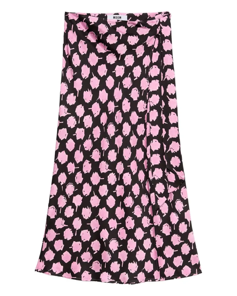 MSGM Wickelrock mit Blumen-Print - Rosa Rosa