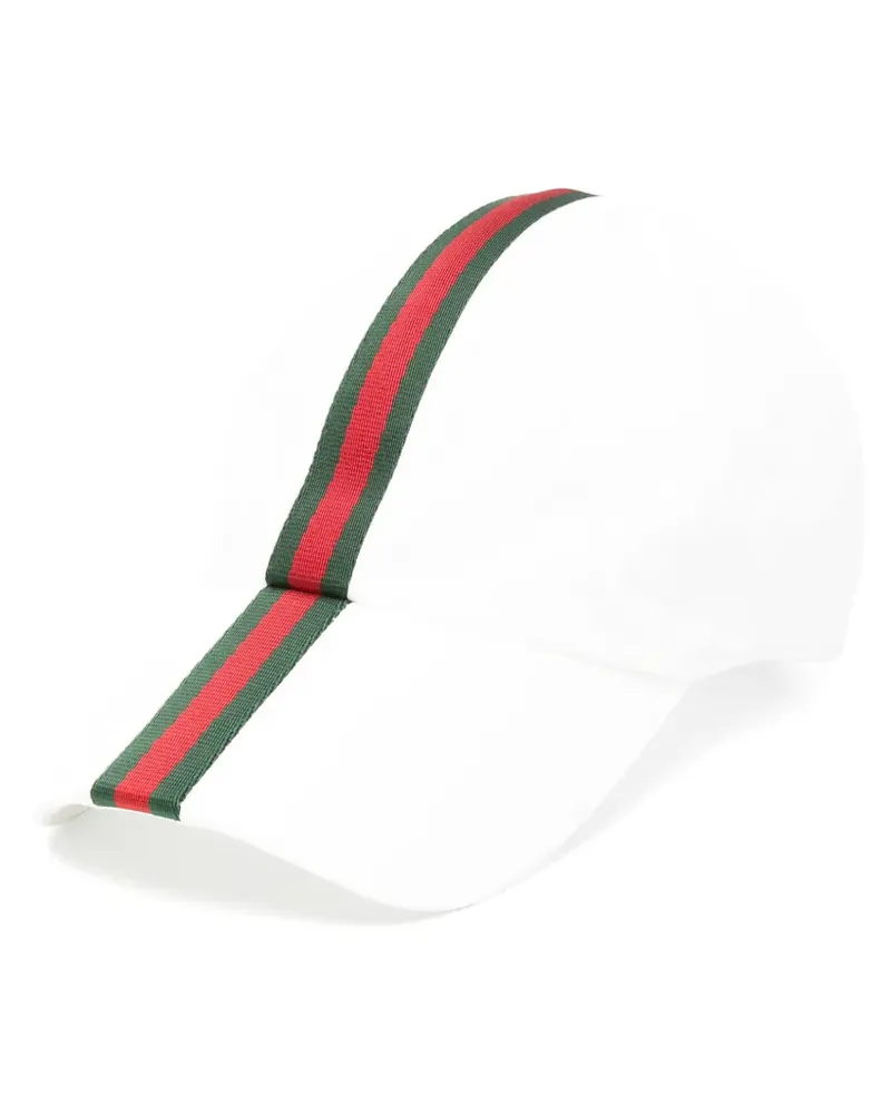 Gucci Baseballkappe mit Web-Detail - Weiß Weiß