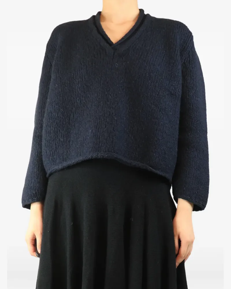 Boboutic chunky V-neck sweater - Blau Blau