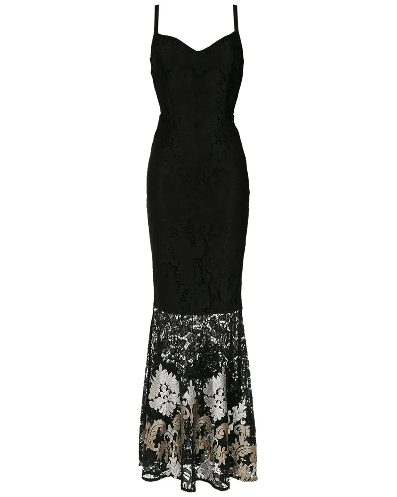 OLYMPIAH Langes Kleid mit Spitze - Schwarz Schwarz
