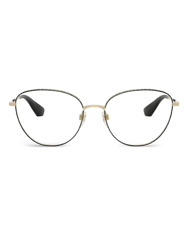 Burberry Gravierte Sonnenbrille mit rundem Gestell - Gold Gold