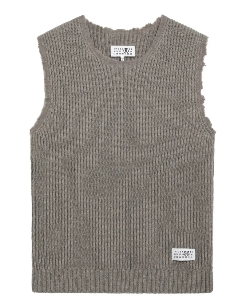 Maison Margiela Gerippter Pullunder mit ausgefransten Kanten - Nude Nude
