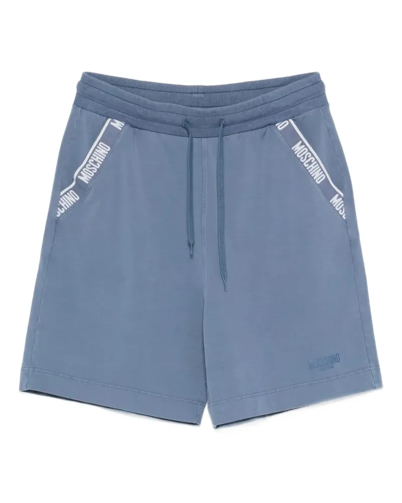 Moschino logo-lettering track shorts - Blau Blau