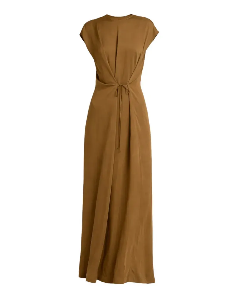 Yves Salomon Asymmetrisches Maxikleid aus Satin - Braun Braun