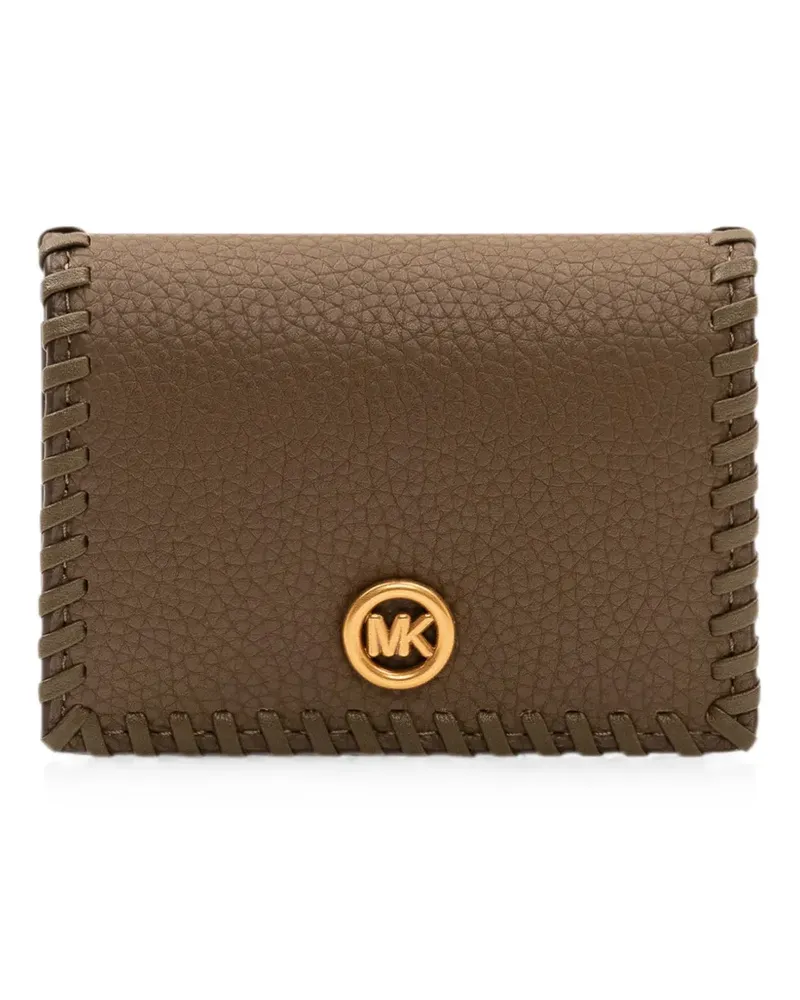 Michael Kors whipstitch-trim leather card case - Braun Braun