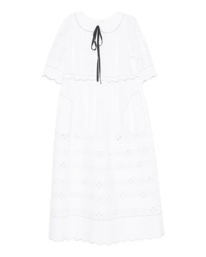 VITA KIN Bari broderie-anglaise midi dress - Weiß Weiß