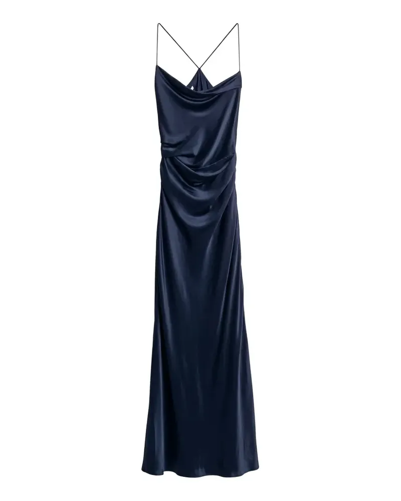 The Sei Bias-Fit-Maxikleid mit Wasserfallkragen - Blau Blau