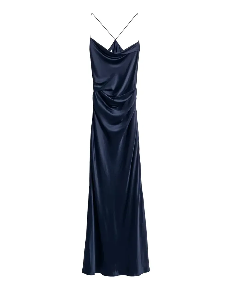 The Sei cowl-neck bias-cut maxi dress - Blau Blau