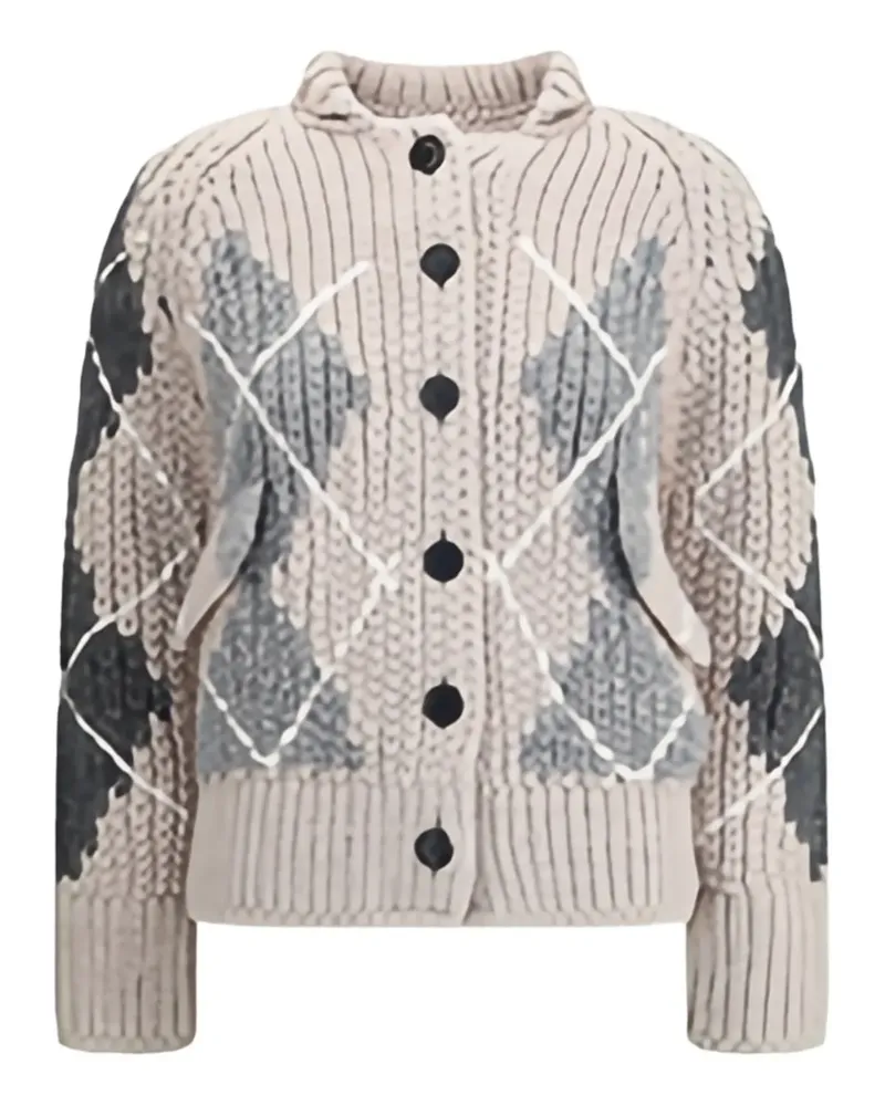 Ermanno Scervino Cardigan mit Argyle-Muster - Grau Grau