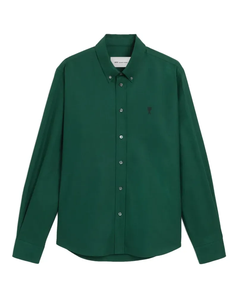 AMI Paris cotton shirt with Ami de Coeur - Grün Grün