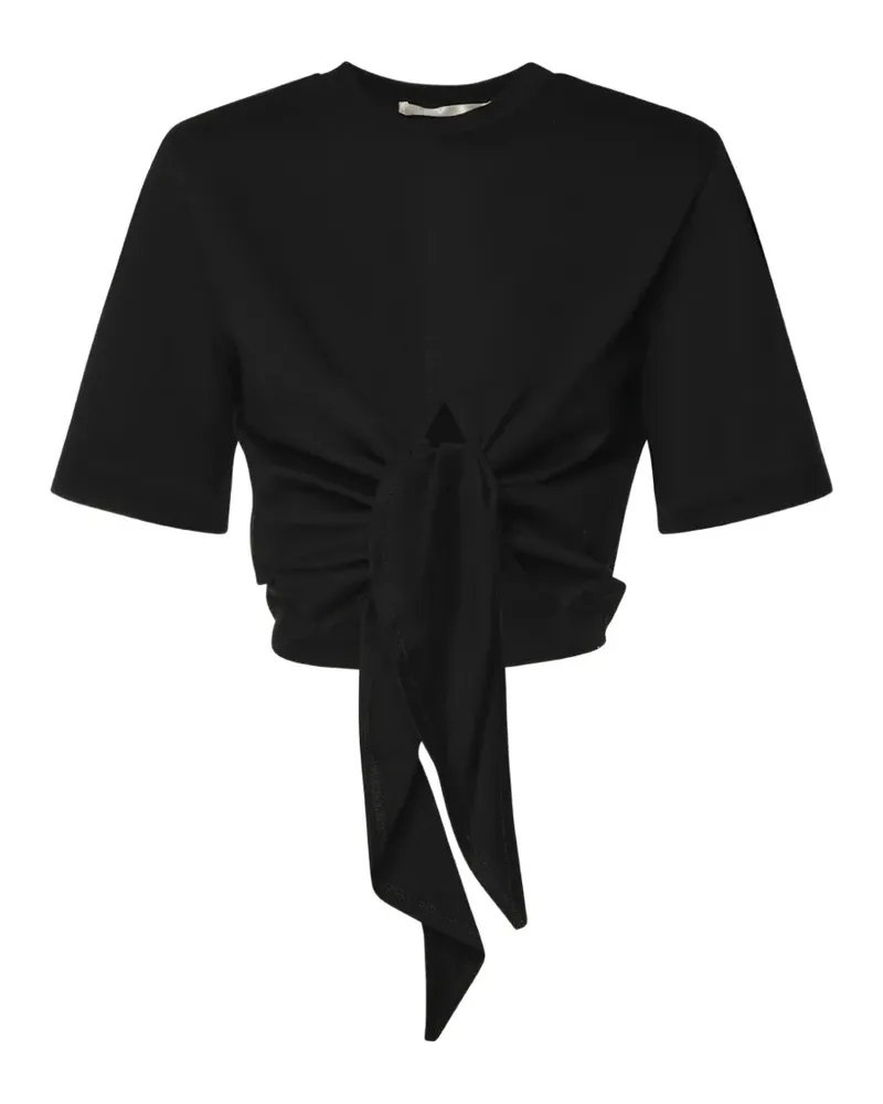 NINEMINUTES self-tie cropped T-shirt - Schwarz Schwarz