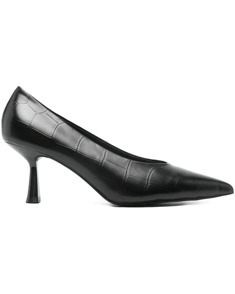 Bibi Lou Spitze Pumps mit Struktur 70mm - Schwarz Schwarz