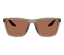 Sonnenbrille mit eckigem Gestell - Braun