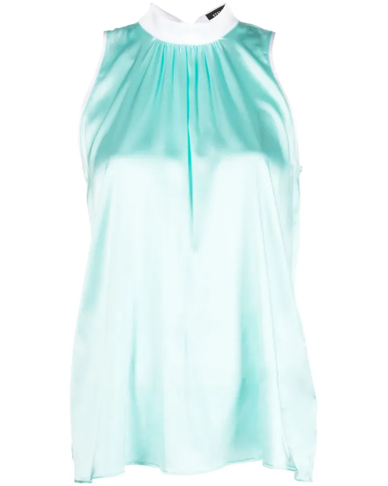 STYLAND Schluppenbluse aus Seide - Blau Blau