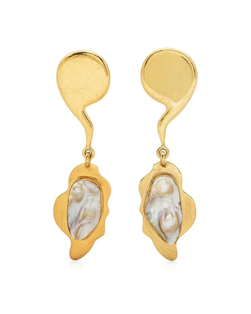 LIYA Ohrringe mit Tigerperle - Gold Gold
