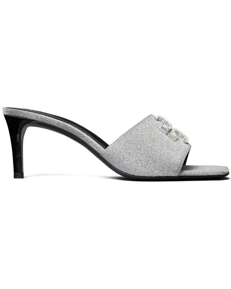 Tory Burch Eleanor Mules im Glitter-Look 65mm Silber