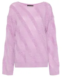 Tout a Coup Gestreiftes Diaganol Sweatshirt Violett