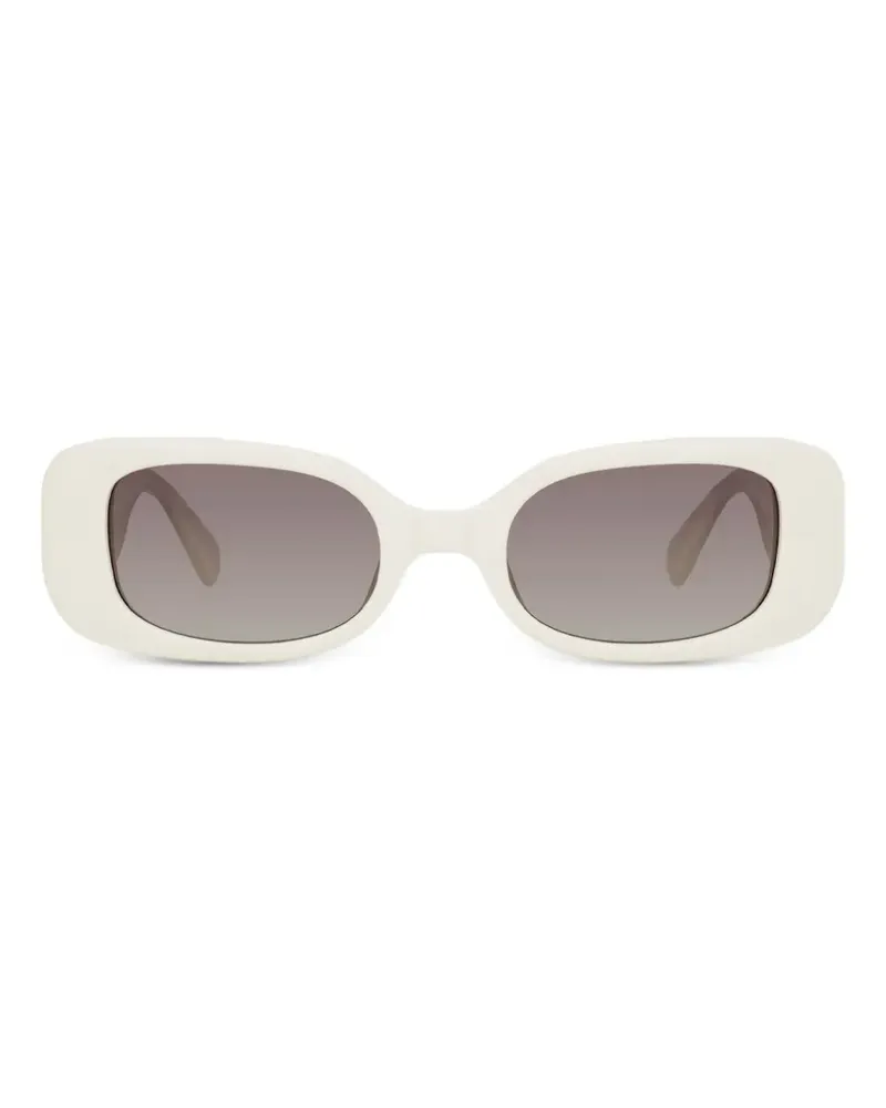 Linda Farrow Ovale Sonnenbrille mit Glitter-Effekt - Weiß Weiß