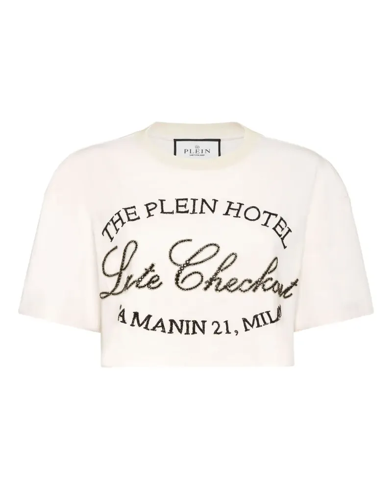 Philipp Plein Oberteil mit Kristallen - Weiß Weiß