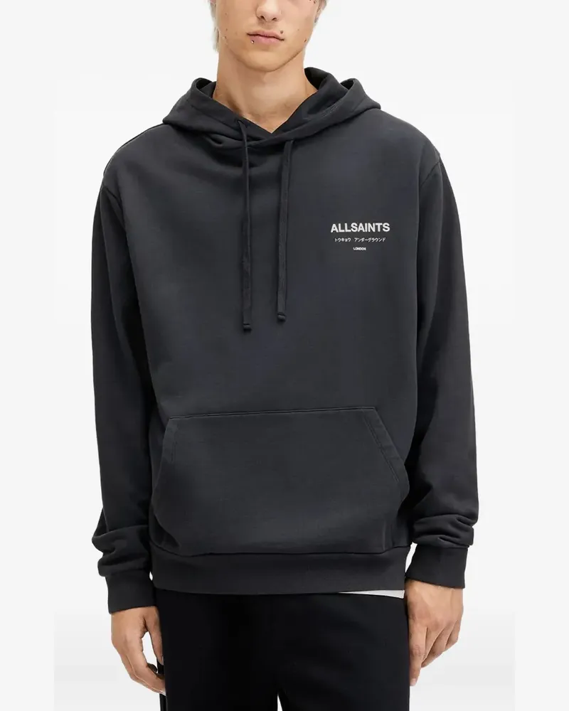 AllSaints logo-print hoodie - Blau Blau